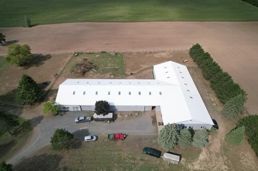 house barn in bird eye view